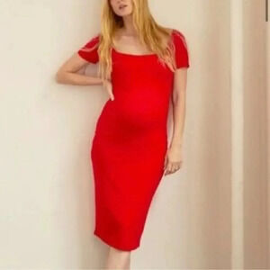 Hatch Red Maternity Dress
